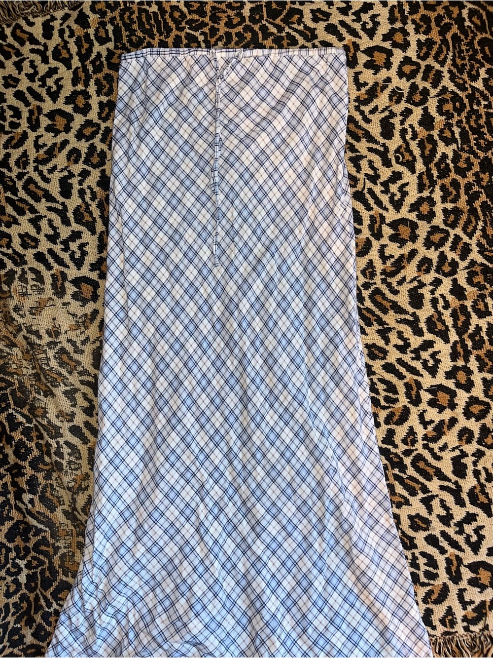 Ardene Blue and White Plaid Maxi Skirt